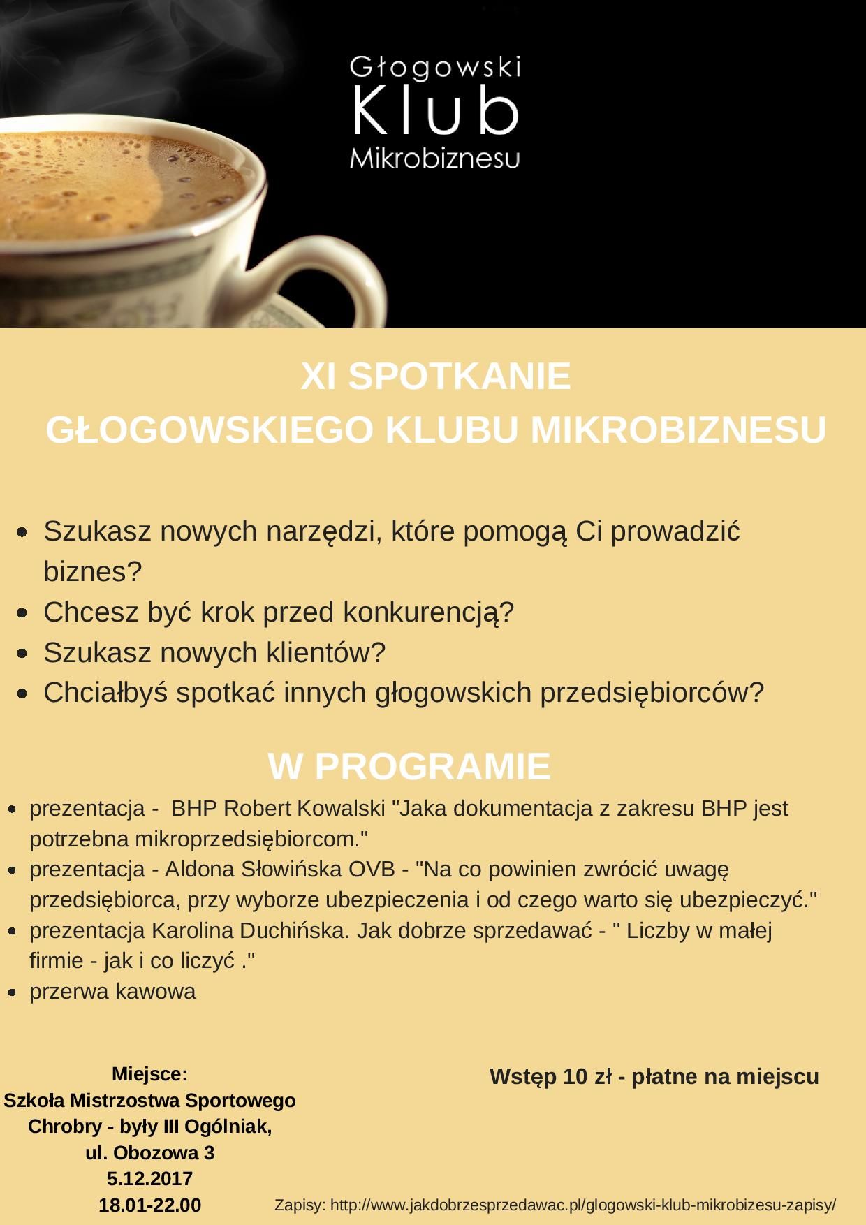 Ilustracja do artykuły: XI Spotkanie Głogowskiego Klubu Mikrobiznesu.